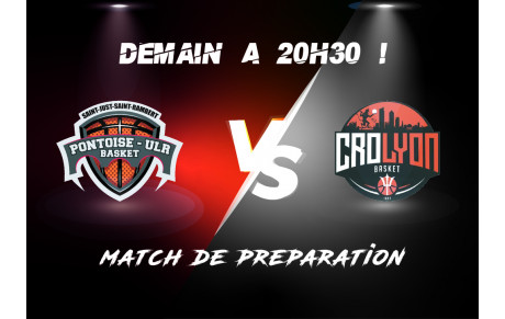 Match des NM2 face à Basket Cro Lyon demain à 20h30 ! 🔴⚪️ 